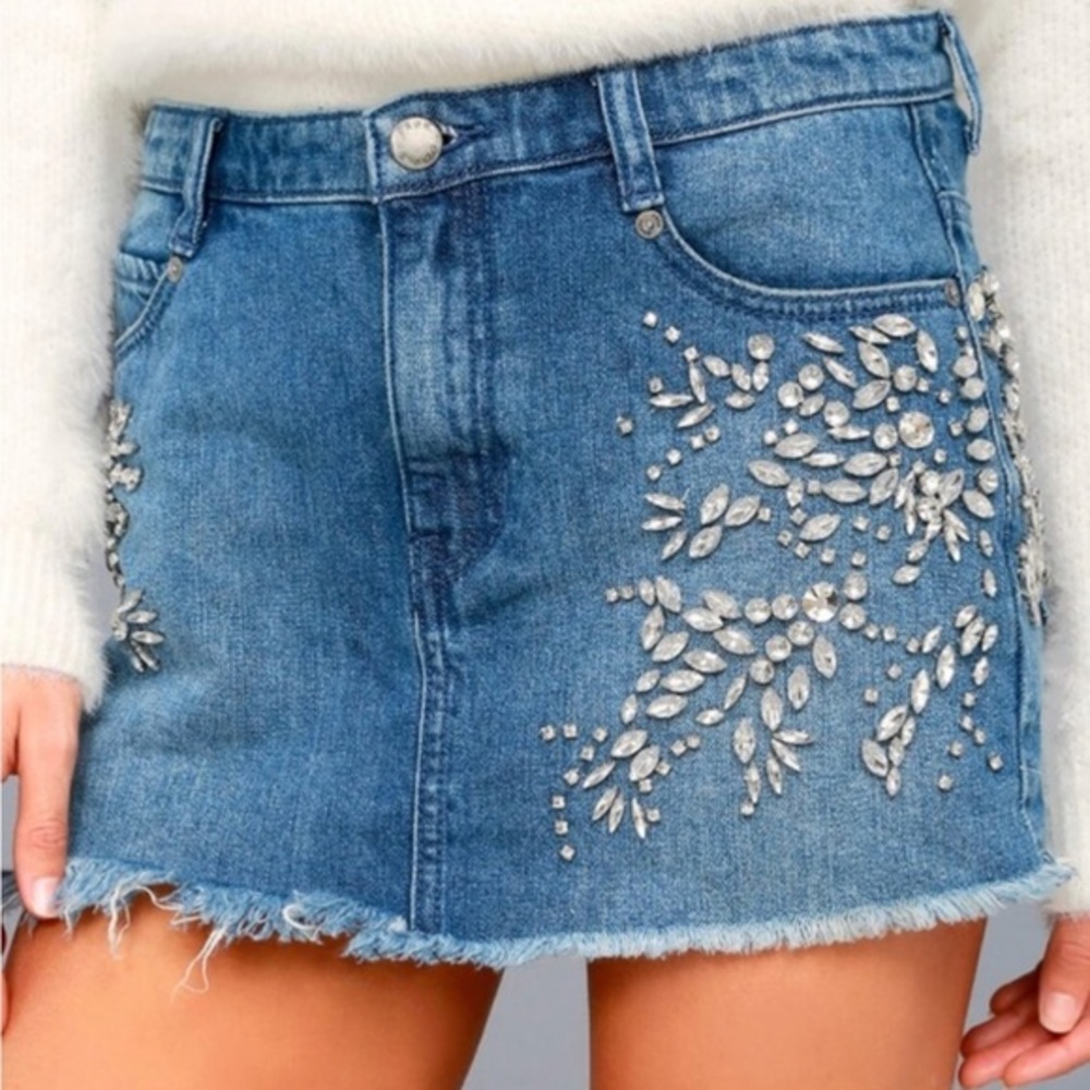 Free People Jean Skirt